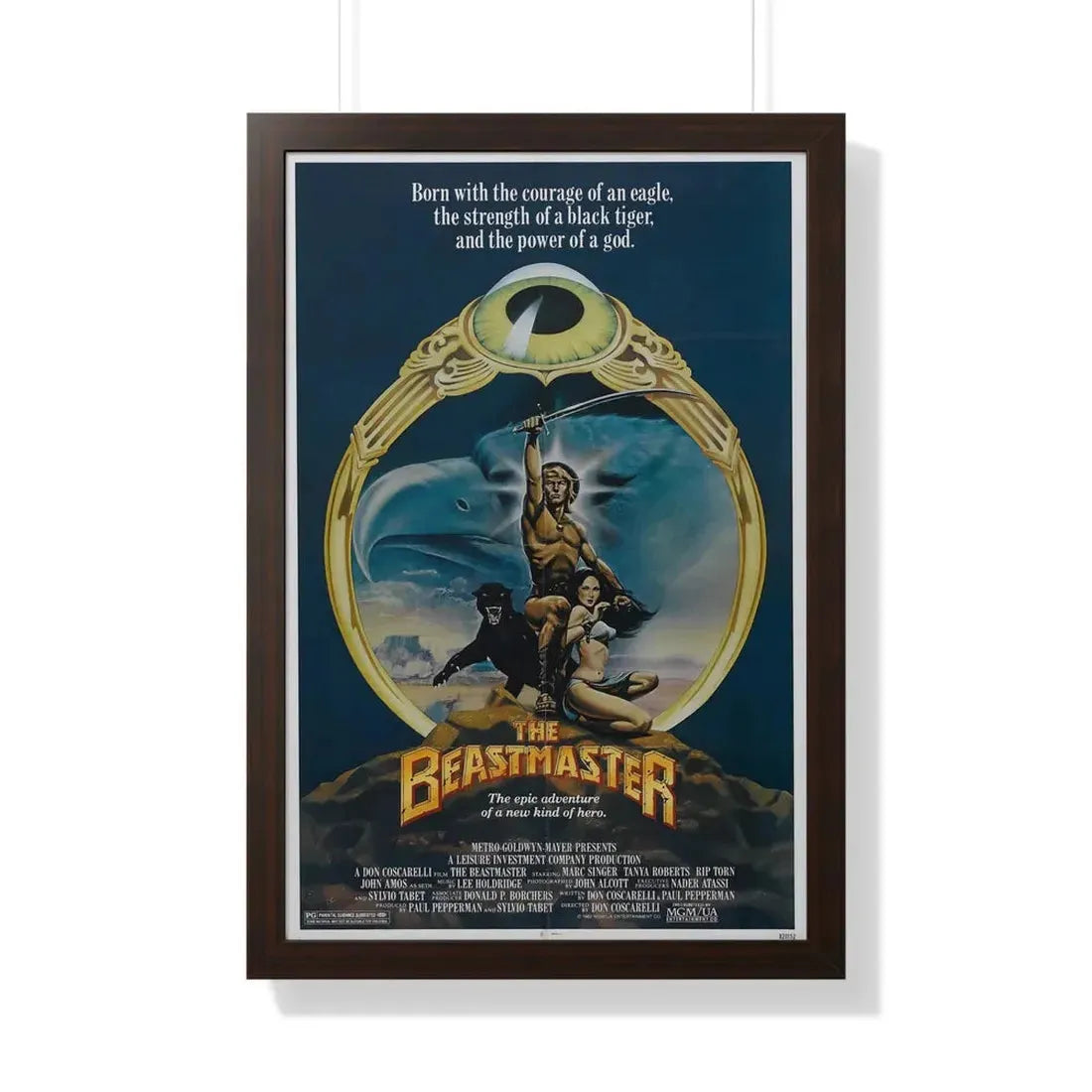 THE BEASTMASTER 1982 - Framed Movie Poster 20" x 30" Walnut - The Sticker Space