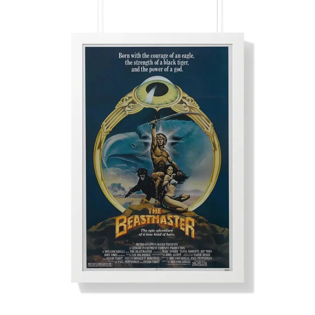 THE BEASTMASTER 1982 - Framed Movie Poster 20" x 30" White - The Sticker Space