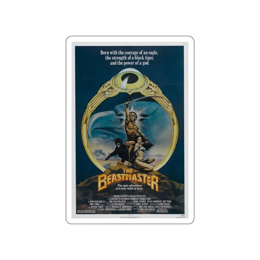 THE BEASTMASTER 1982 Movie Poster STICKER Vinyl Die-Cut Decal 4 Inch - The Sticker Space
