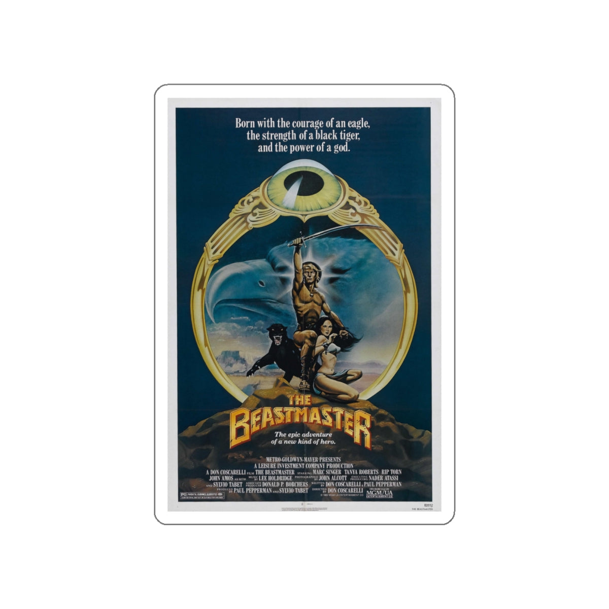 THE BEASTMASTER 1982 Movie Poster STICKER Vinyl Die-Cut Decal-White-The Sticker Space