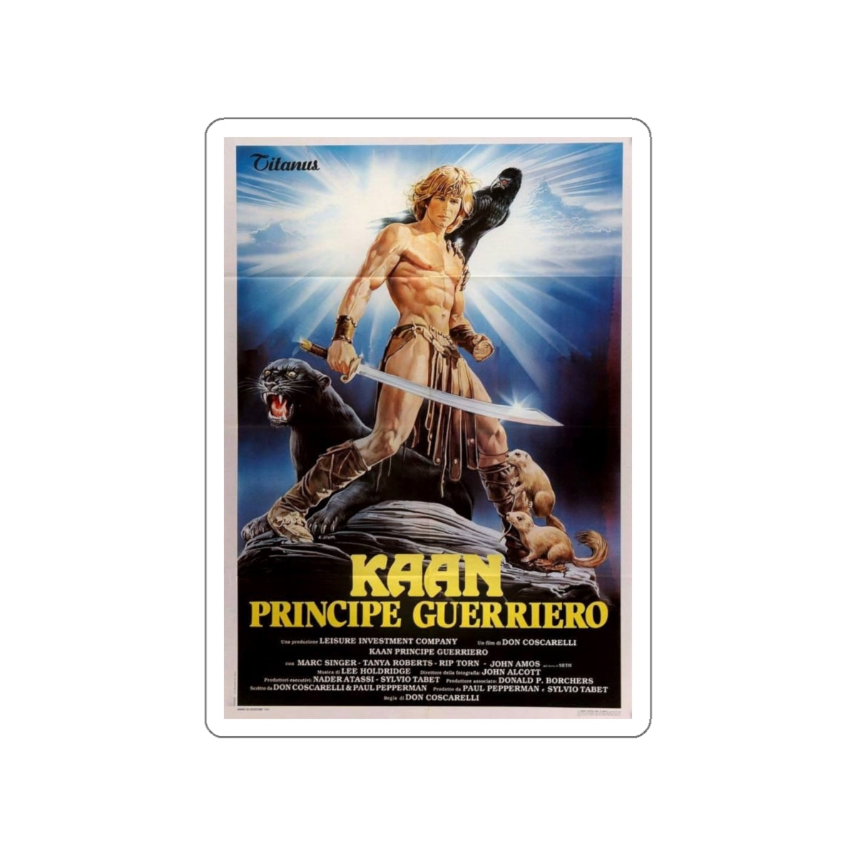 THE BEASTMASTER (ITALIAN) 1982 Movie Poster STICKER Vinyl Die-Cut Decal-White-The Sticker Space