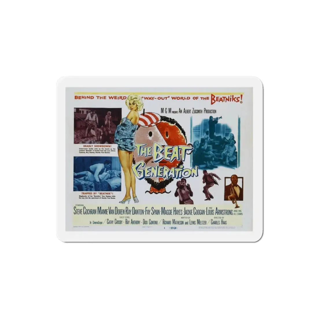 The Beat Generation 1959 Movie Poster Refrigerator Magnet 2 Inch - The Sticker Space