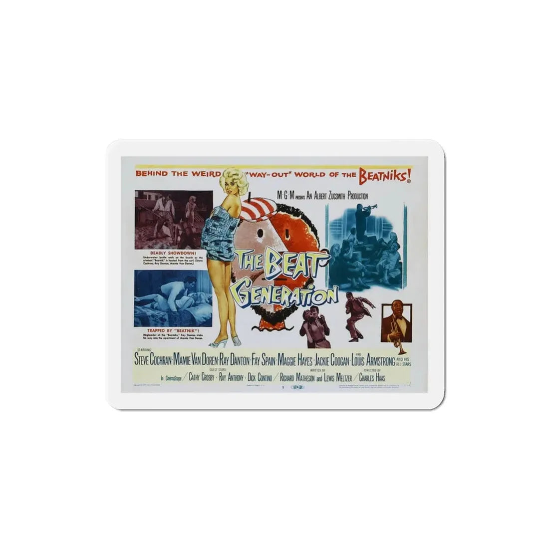 The Beat Generation 1959 Movie Poster Refrigerator Magnet 3 Inch - The Sticker Space