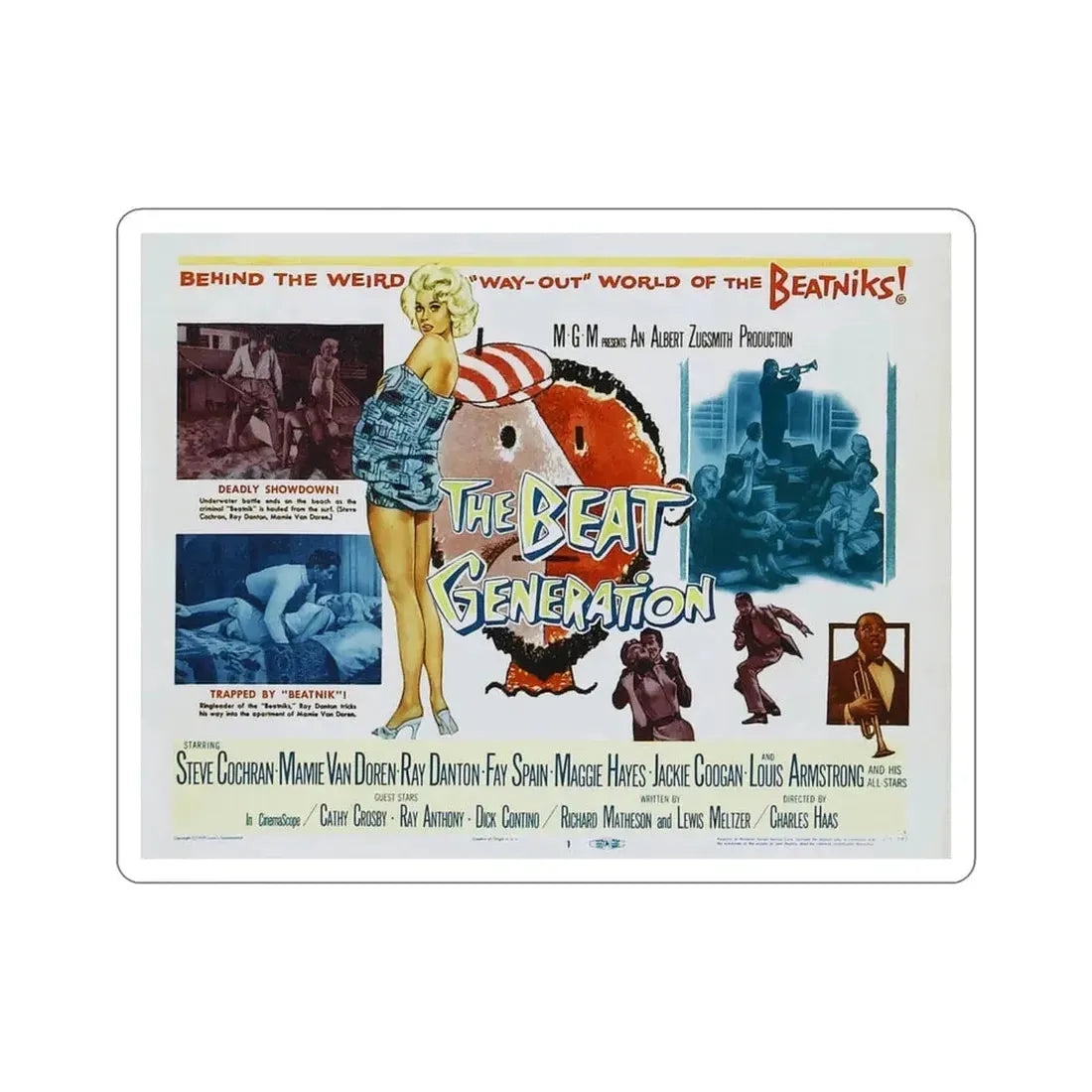 The Beat Generation 1959 Movie Poster STICKER Vinyl Die-Cut Decal 4 Inch - The Sticker Space