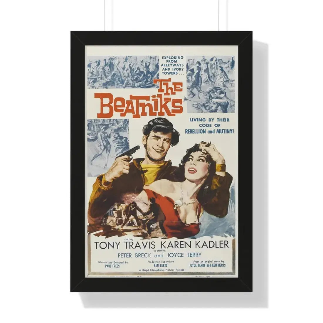 THE BEATNIKS 1958 - Framed Movie Poster 16″ x 24″ Black - The Sticker Space