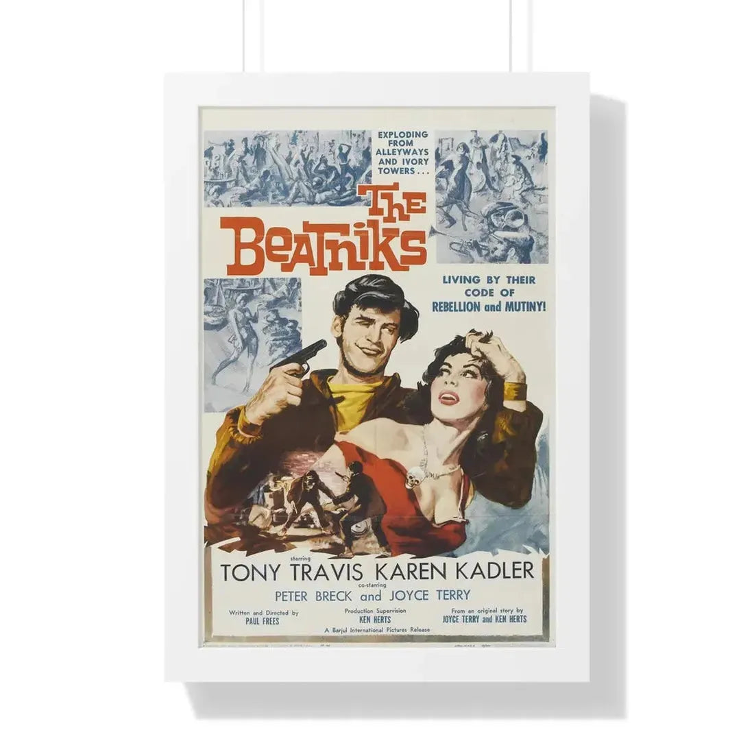 THE BEATNIKS 1958 - Framed Movie Poster 16″ x 24″ White - The Sticker Space