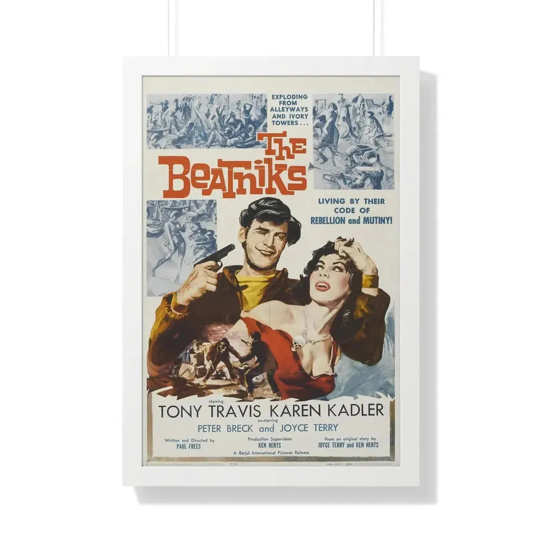 THE BEATNIKS 1958 - Framed Movie Poster 20" x 30" White - The Sticker Space