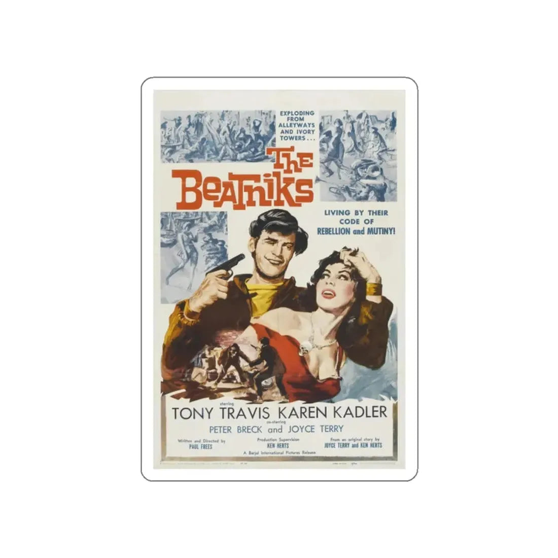THE BEATNIKS 1958 Movie Poster STICKER Vinyl Die-Cut Decal 2 Inch - The Sticker Space