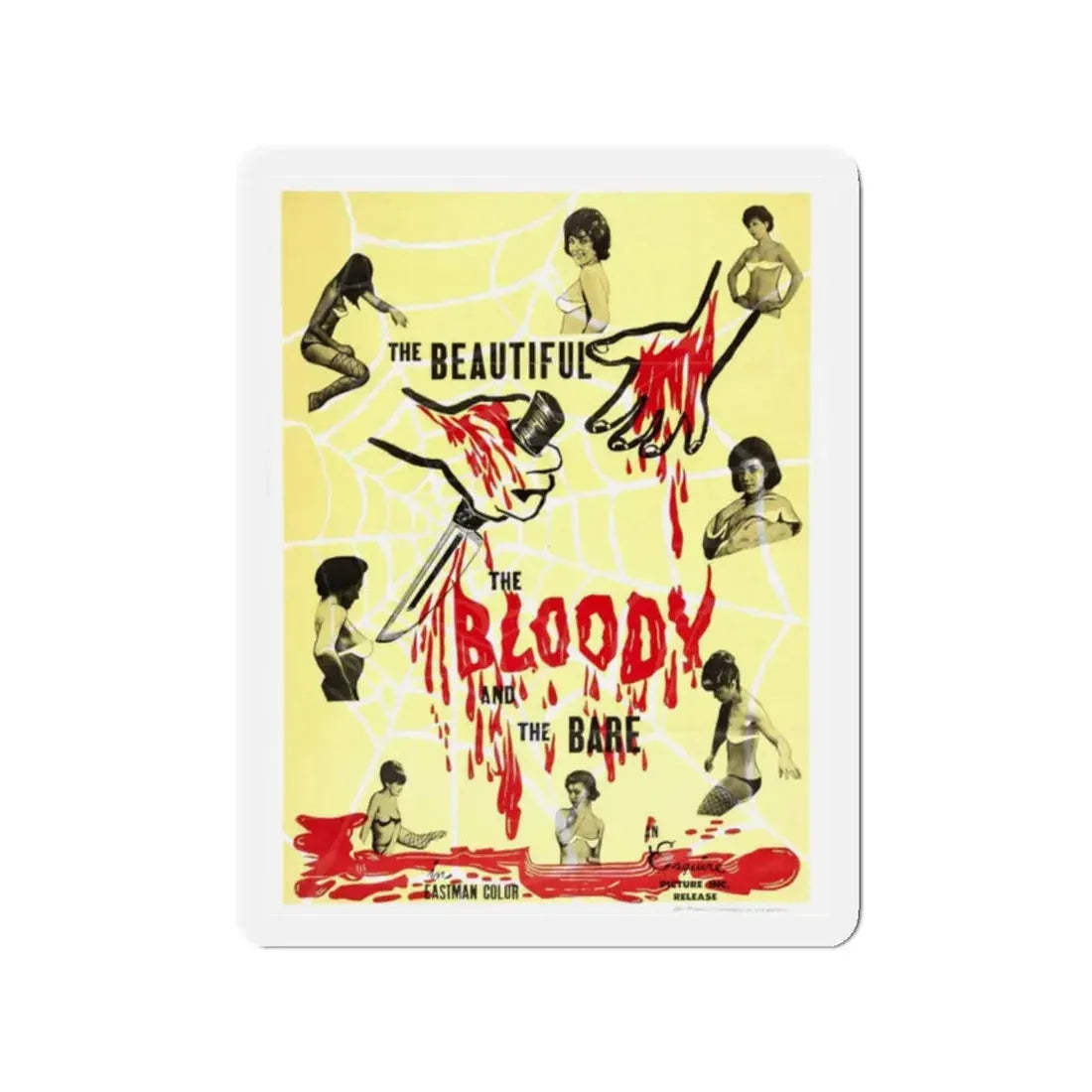 THE BEAUTIFUL, THE BLOODY AND THE BARE 1964 Movie Poster - Refrigerator Magnet 2 Inch Die-Cut - The Sticker Space