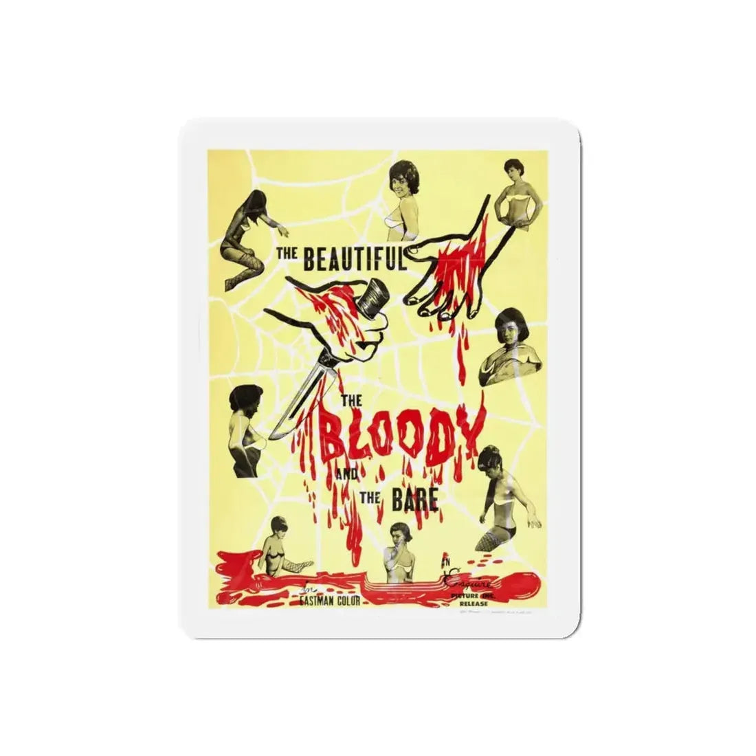 THE BEAUTIFUL, THE BLOODY AND THE BARE 1964 Movie Poster - Refrigerator Magnet 4 Inch Die-Cut - The Sticker Space