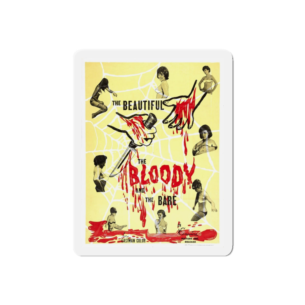 THE BEAUTIFUL, THE BLOODY AND THE BARE 1964 Movie Poster - Refrigerator Magnet-5" x 5"-The Sticker Space