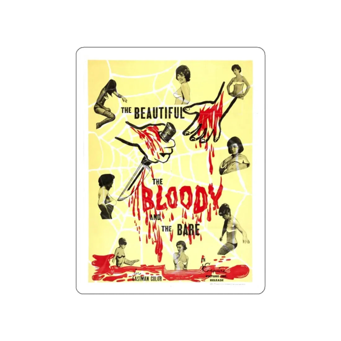 THE BEAUTIFUL, THE BLOODY AND THE BARE 1964 Movie Poster STICKER Vinyl Die-Cut Decal 2 Inch - The Sticker Space