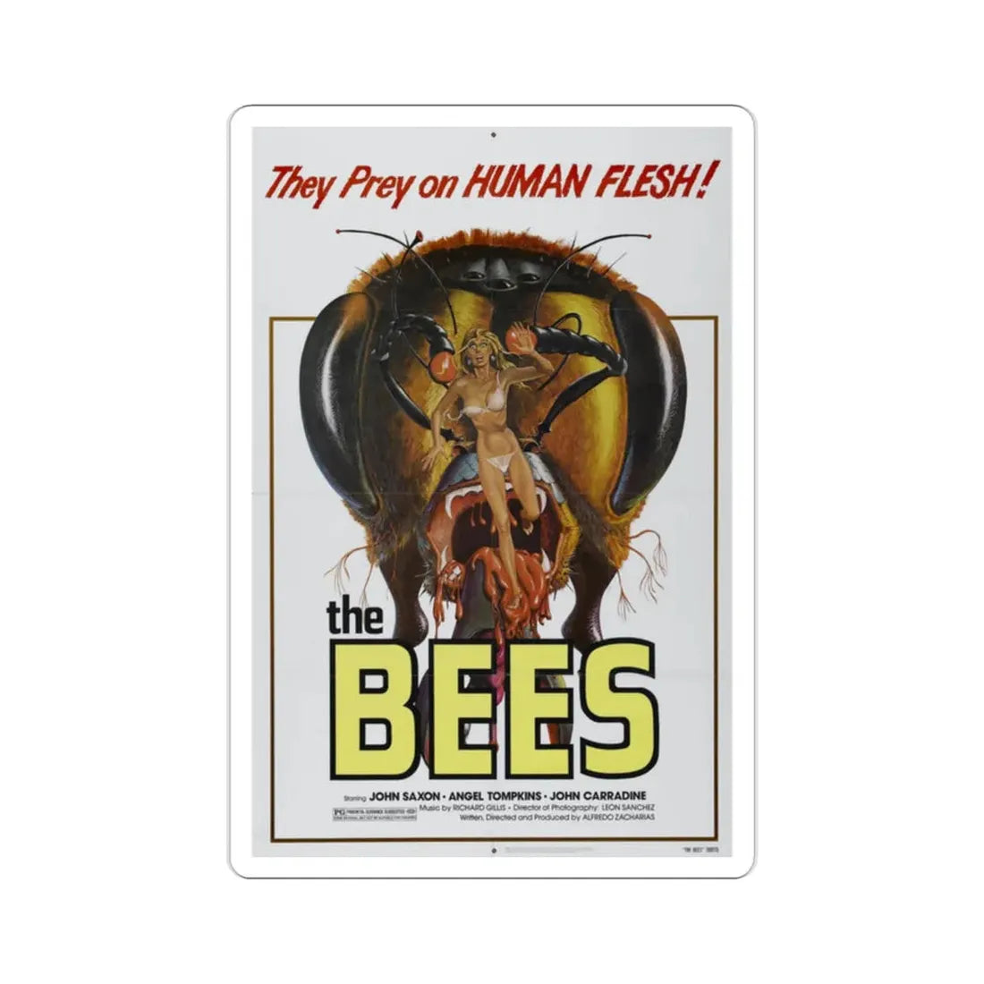 The Bees 1978 Movie Poster STICKER Vinyl Die-Cut Decal 2 Inch - The Sticker Space