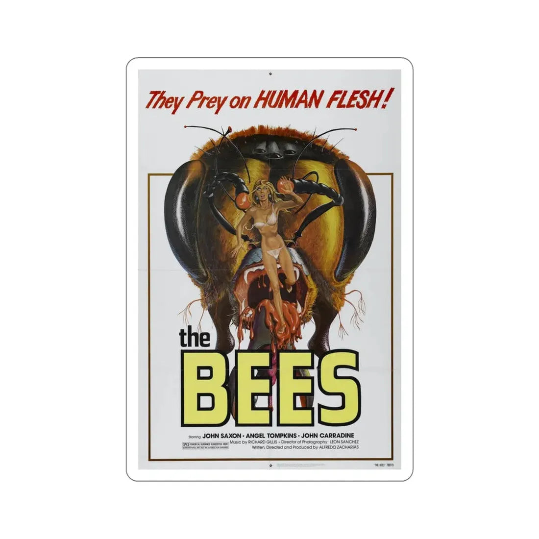 The Bees 1978 Movie Poster STICKER Vinyl Die-Cut Decal 6 Inch - The Sticker Space