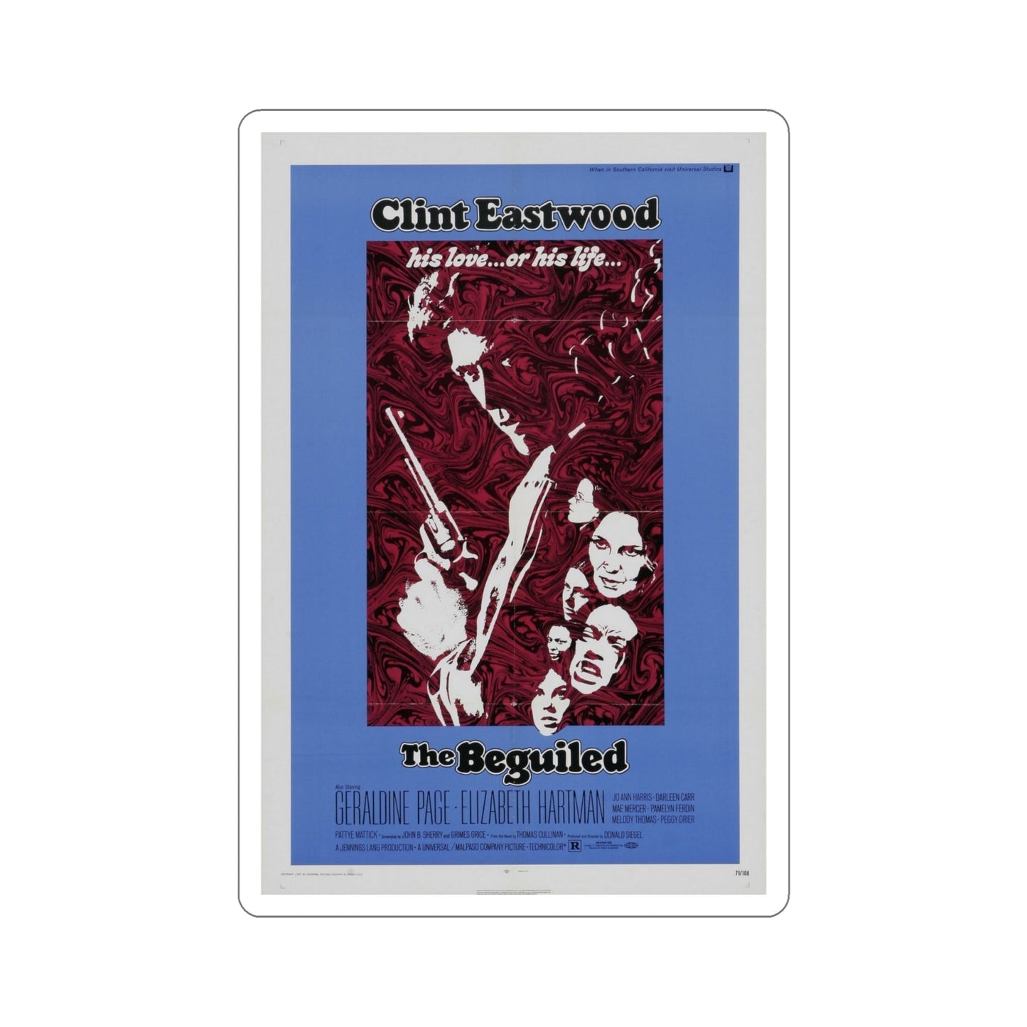 The Beguiled 1971 Movie Poster STICKER Vinyl Die-Cut Decal-6 Inch-The Sticker Space