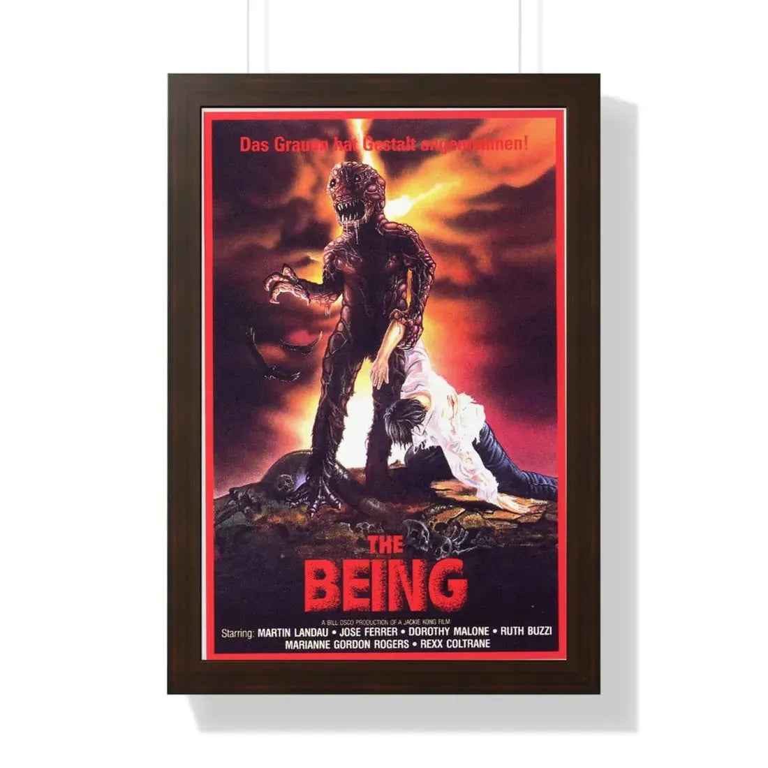 THE BEING (GERMAN) 1983 - Framed Movie Poster 16″ x 24″ Walnut - The Sticker Space