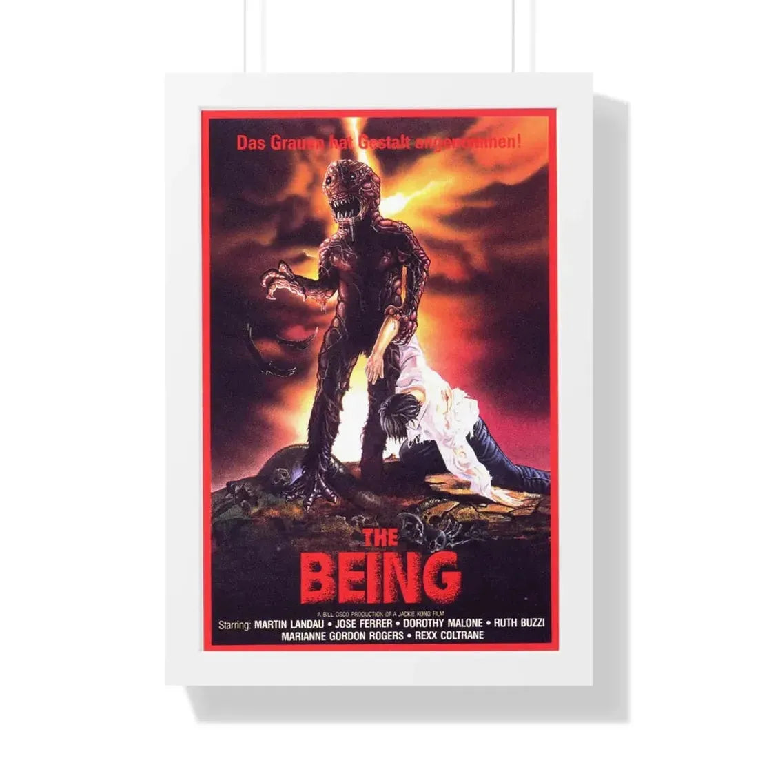 THE BEING (GERMAN) 1983 - Framed Movie Poster 16″ x 24″ White - The Sticker Space