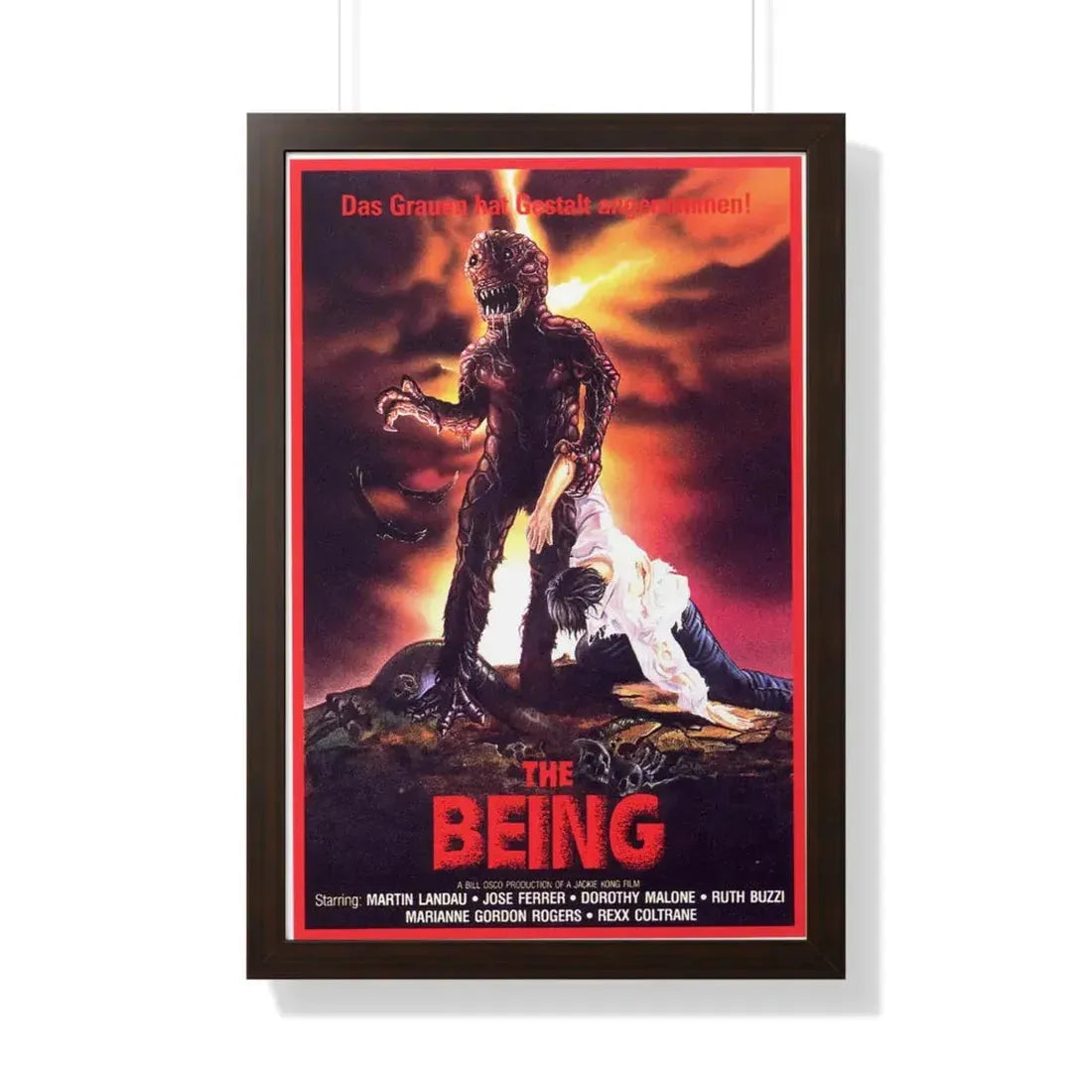 THE BEING (GERMAN) 1983 - Framed Movie Poster 20" x 30" Walnut - The Sticker Space