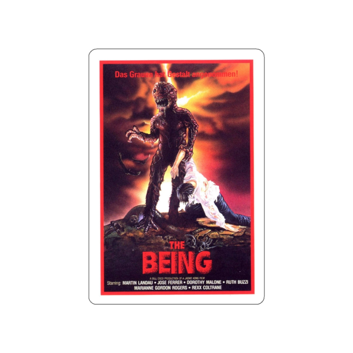 THE BEING (GERMAN) 1983 Movie Poster STICKER Vinyl Die-Cut Decal-White-The Sticker Space