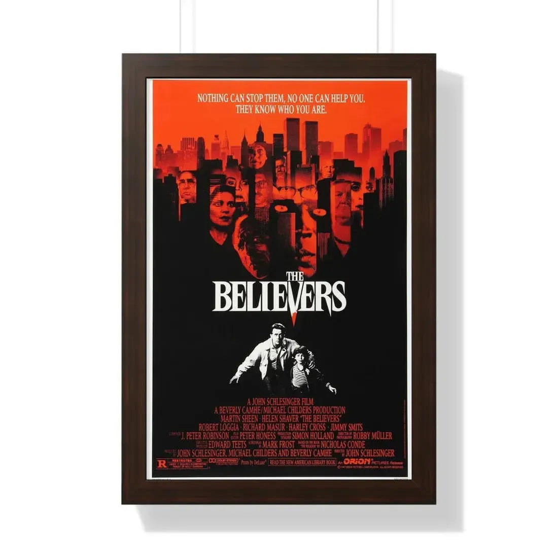 THE BELIEVERS 1987 - Framed Movie Poster 16″ x 24″ Walnut - The Sticker Space