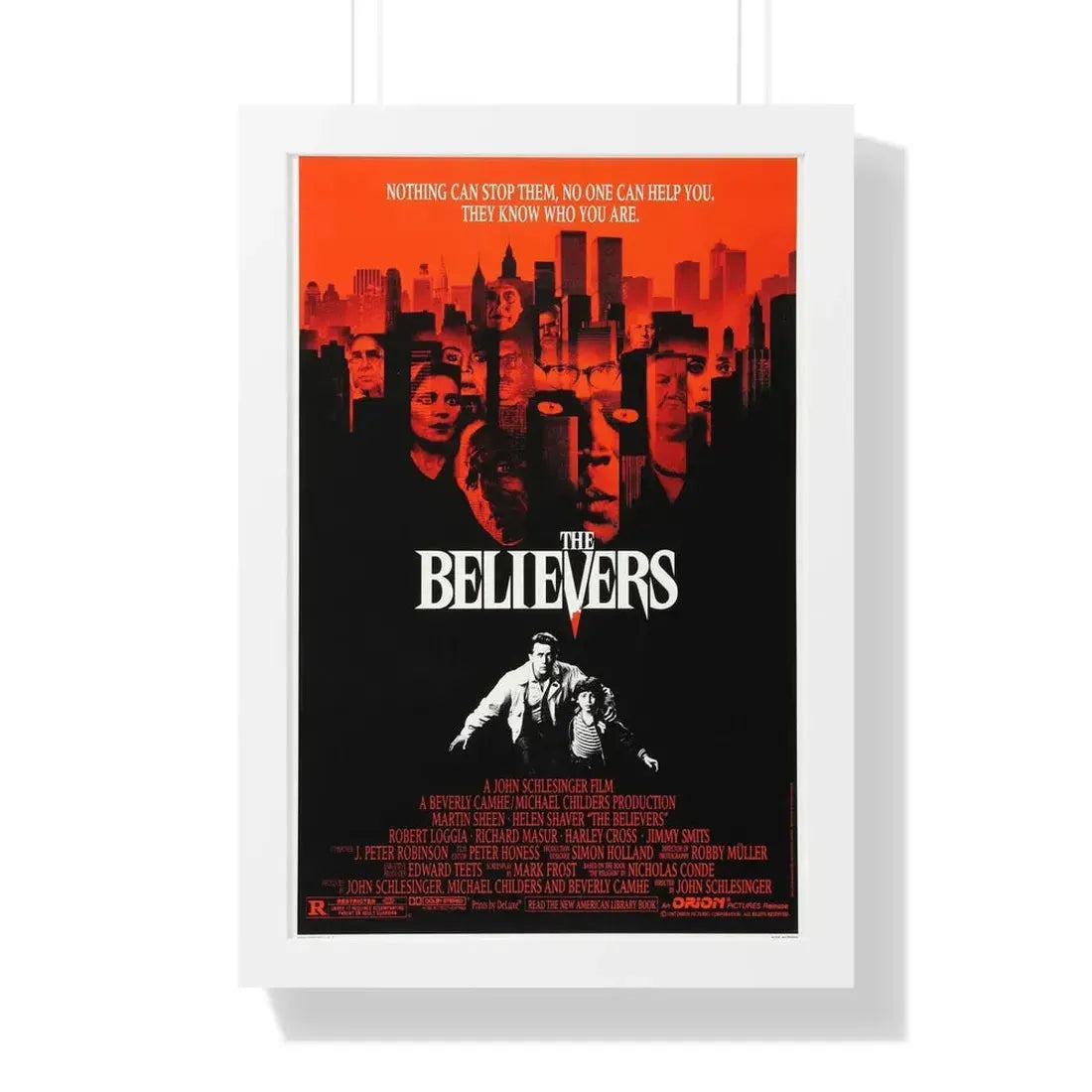 THE BELIEVERS 1987 - Framed Movie Poster 16″ x 24″ White - The Sticker Space