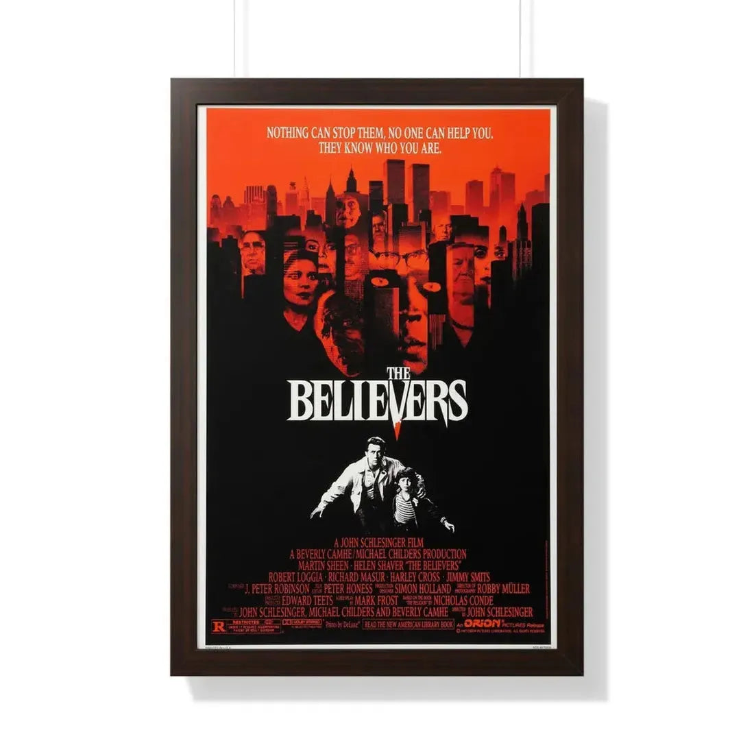 THE BELIEVERS 1987 - Framed Movie Poster 20" x 30" Walnut - The Sticker Space