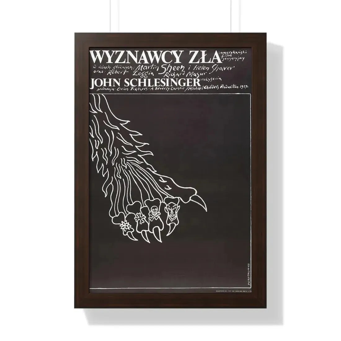 THE BELIEVERS (POLISH) 1987 - Framed Movie Poster 16″ x 24″ Walnut - The Sticker Space