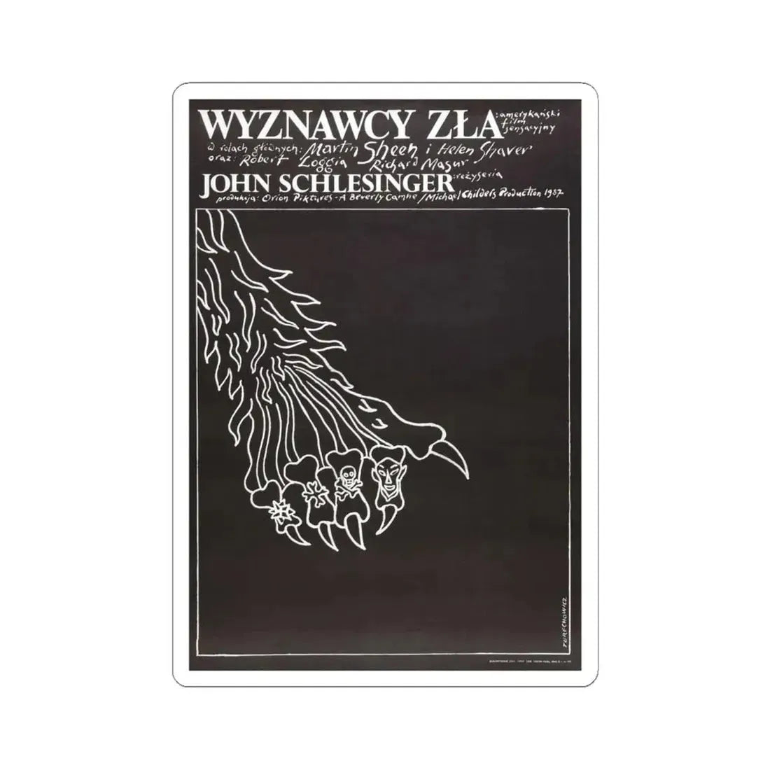 THE BELIEVERS (POLISH) 1987 Movie Poster - STICKER Vinyl Kiss-Cut Decal 4 Inch White - The Sticker Space