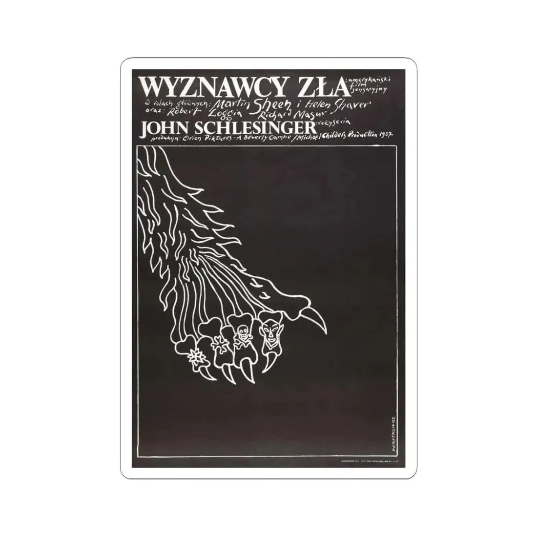 THE BELIEVERS (POLISH) 1987 Movie Poster - STICKER Vinyl Kiss-Cut Decal 6 Inch White - The Sticker Space