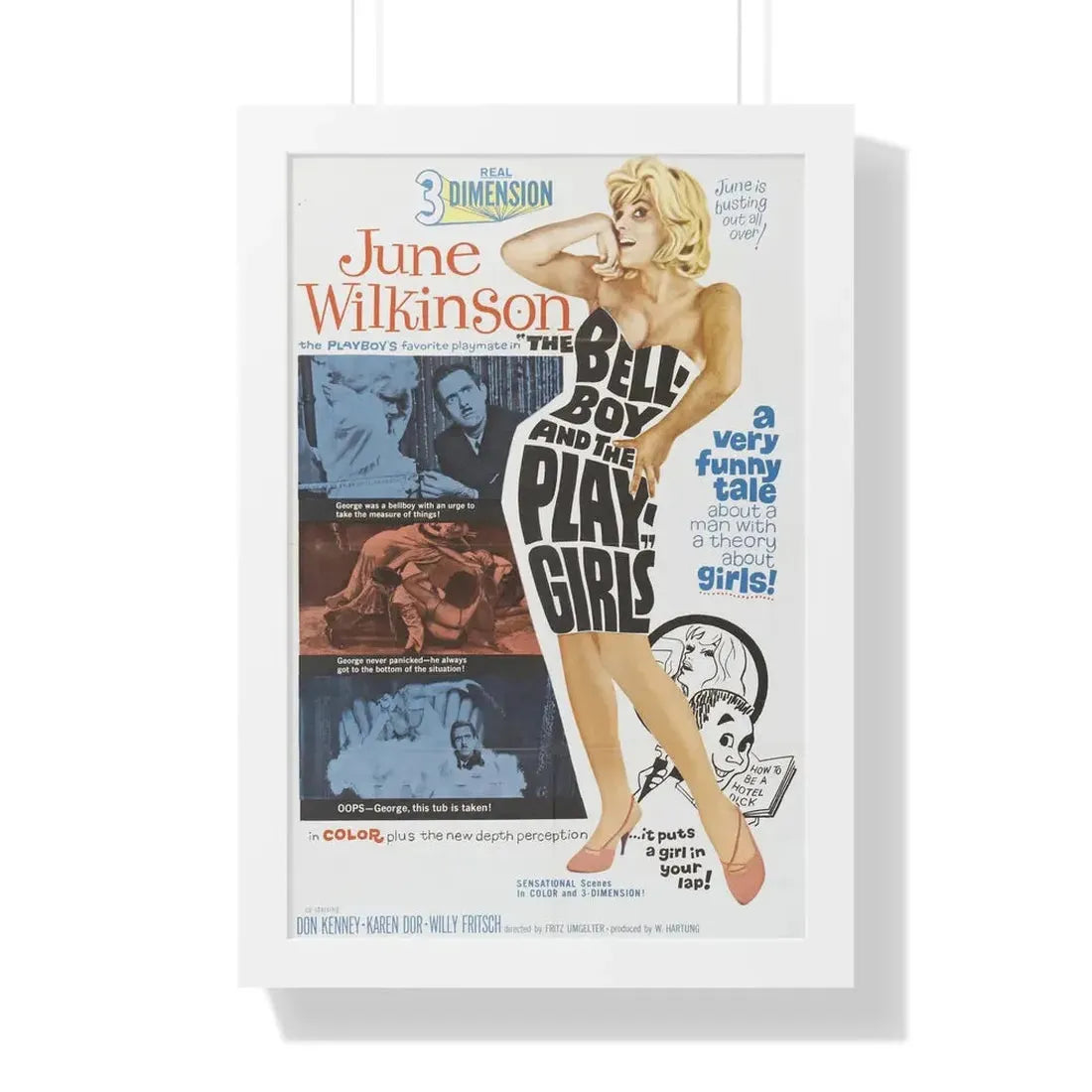 THE BELL-BOY AND THE PLAYGIRLS 1962 - Framed Movie Poster 16″ x 24″ White - The Sticker Space