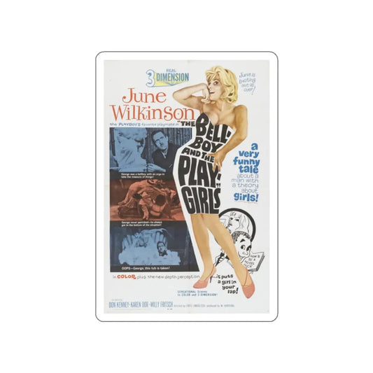 THE BELL-BOY AND THE PLAYGIRLS 1962 Movie Poster STICKER Vinyl Die-Cut Decal 2 Inch - The Sticker Space