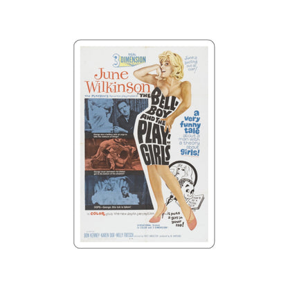 THE BELL-BOY AND THE PLAYGIRLS 1962 Movie Poster STICKER Vinyl Die-Cut Decal-White-The Sticker Space