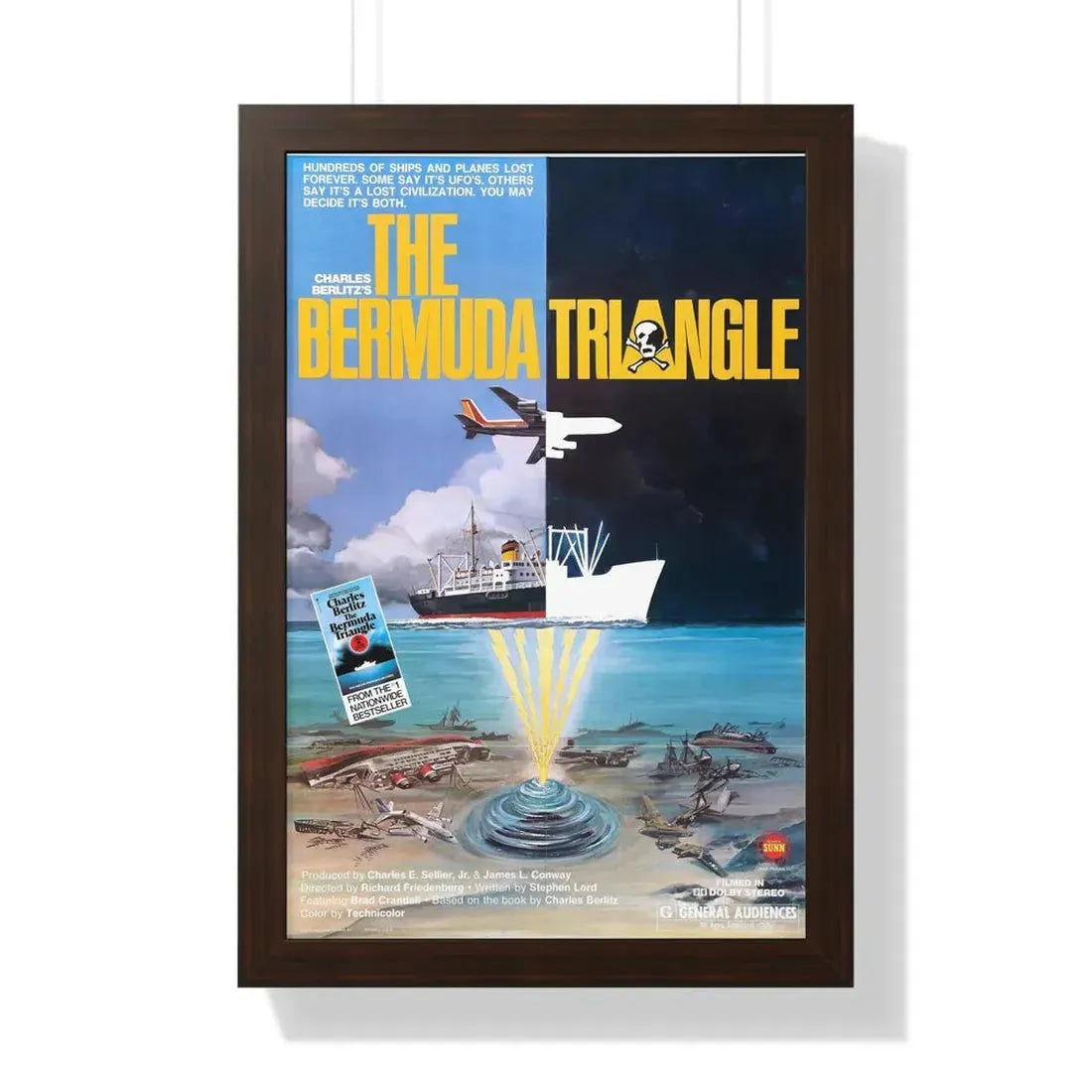 THE BERMUDA TRIANGLE 1978 - Framed Movie Poster 16″ x 24″ Walnut - The Sticker Space