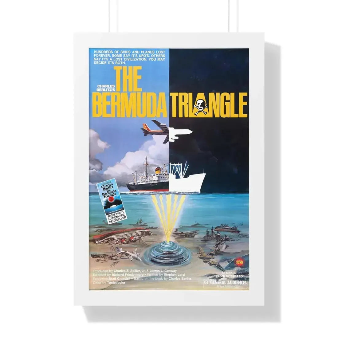 THE BERMUDA TRIANGLE 1978 - Framed Movie Poster 16″ x 24″ White - The Sticker Space