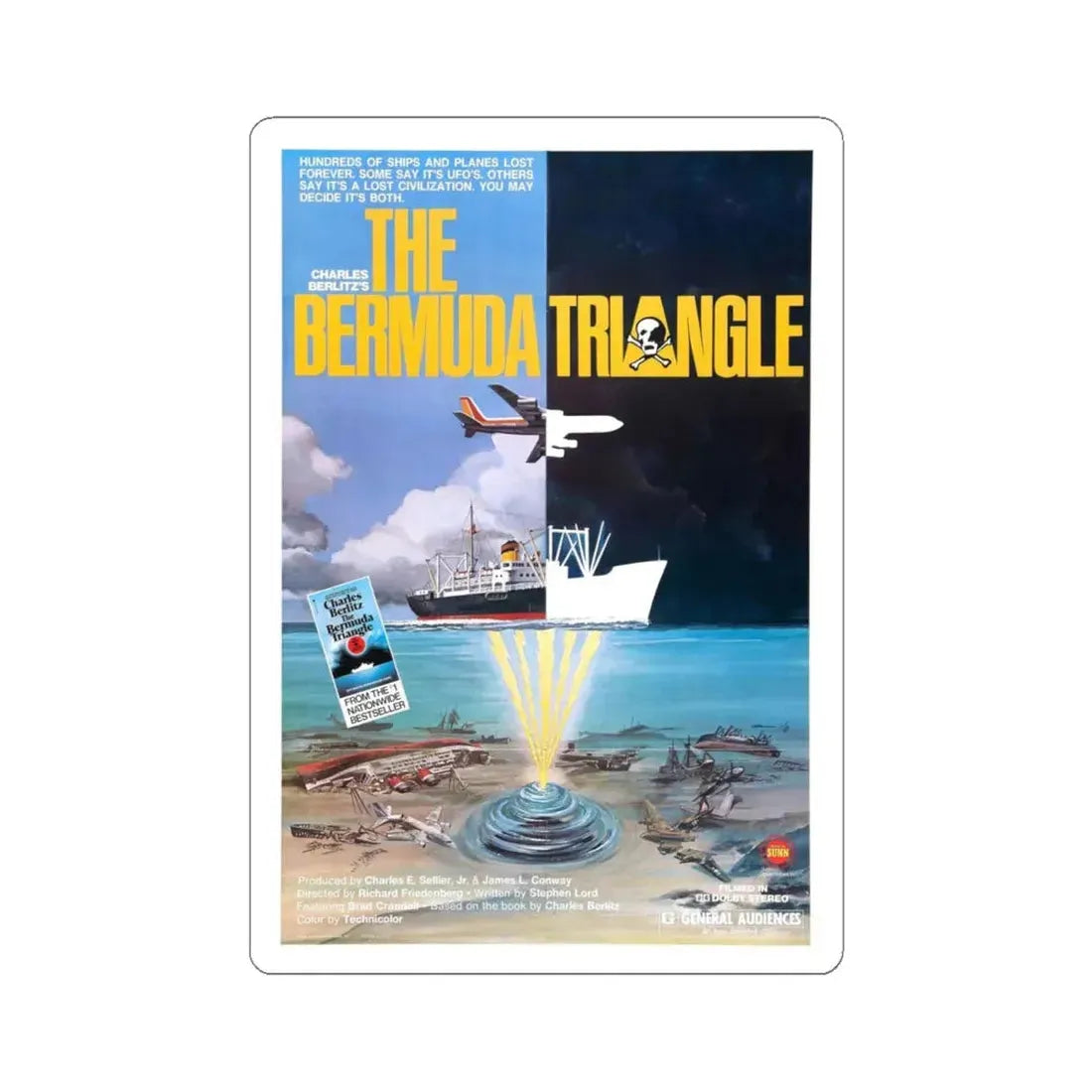 THE BERMUDA TRIANGLE 1978 Movie Poster - STICKER Vinyl Kiss-Cut Decal 4 Inch White - The Sticker Space