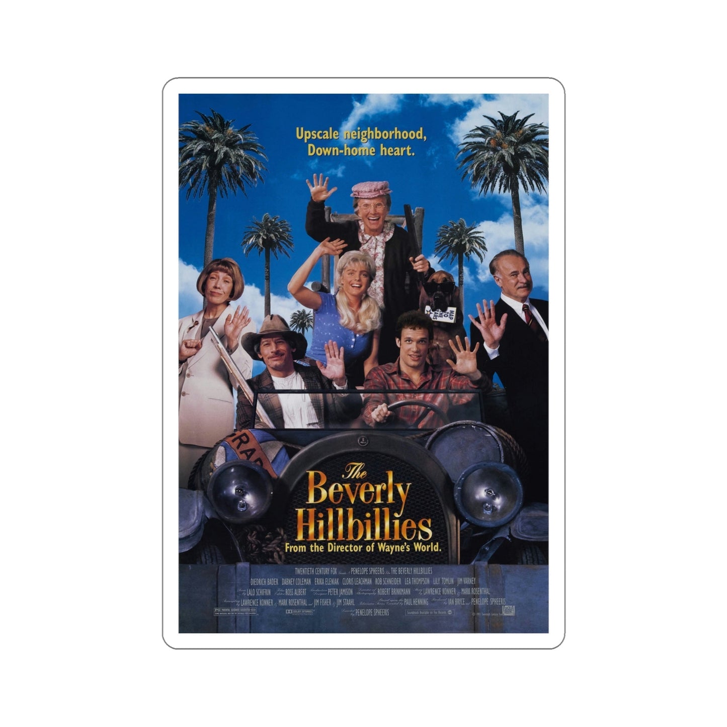 The Beverly Hillbillies 1993 Movie Poster STICKER Vinyl Die-Cut Decal-6 Inch-The Sticker Space