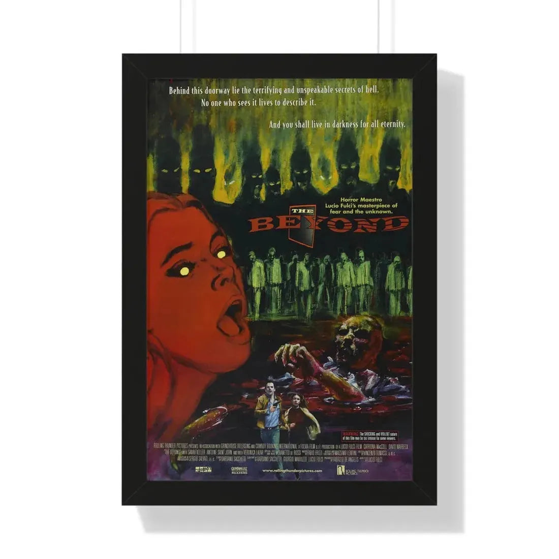 THE BEYOND 1981 - Framed Movie Poster 16″ x 24″ Black - The Sticker Space