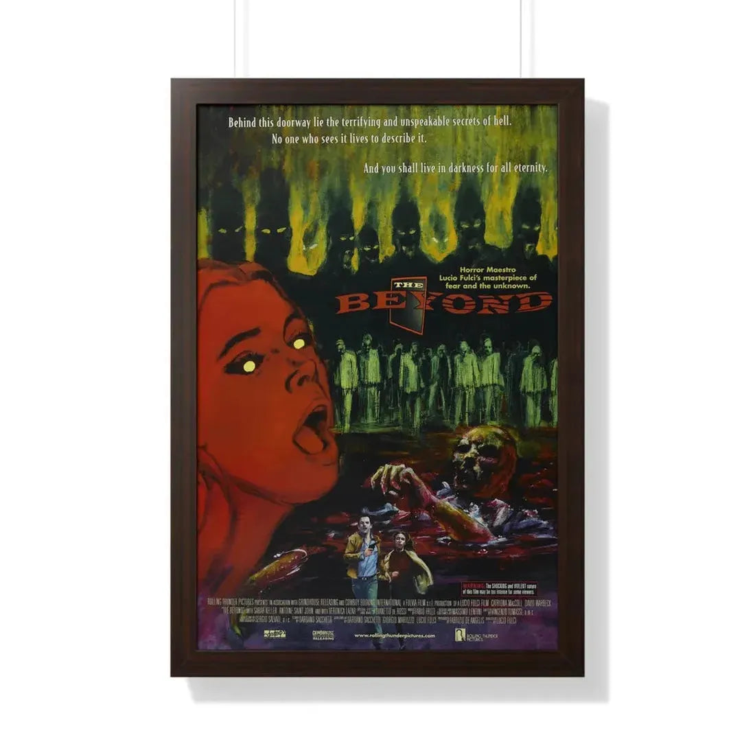 THE BEYOND 1981 - Framed Movie Poster 20" x 30" Walnut - The Sticker Space