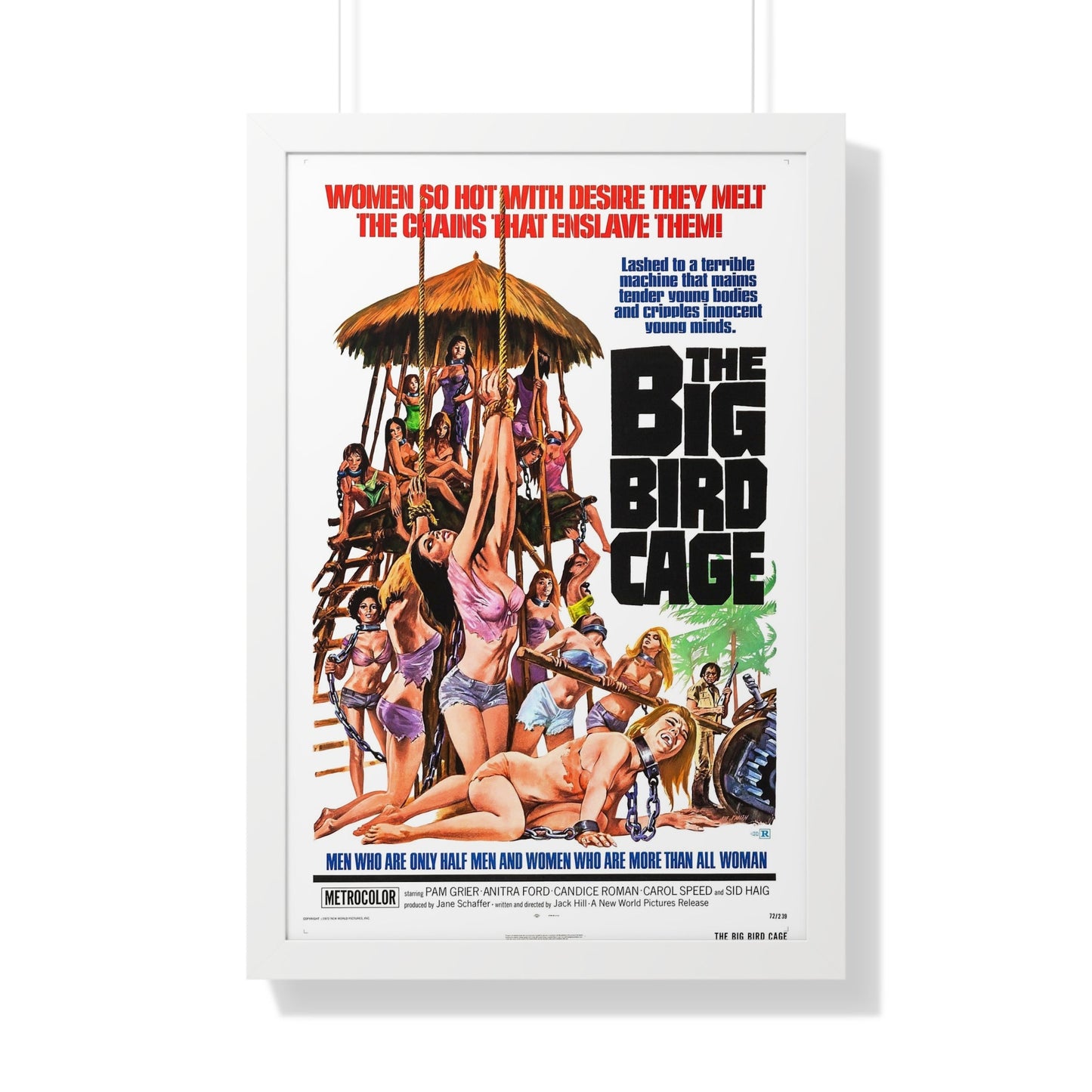 THE BIG BIRD CAGE 1972 - Framed Movie Poster-20" x 30"-The Sticker Space