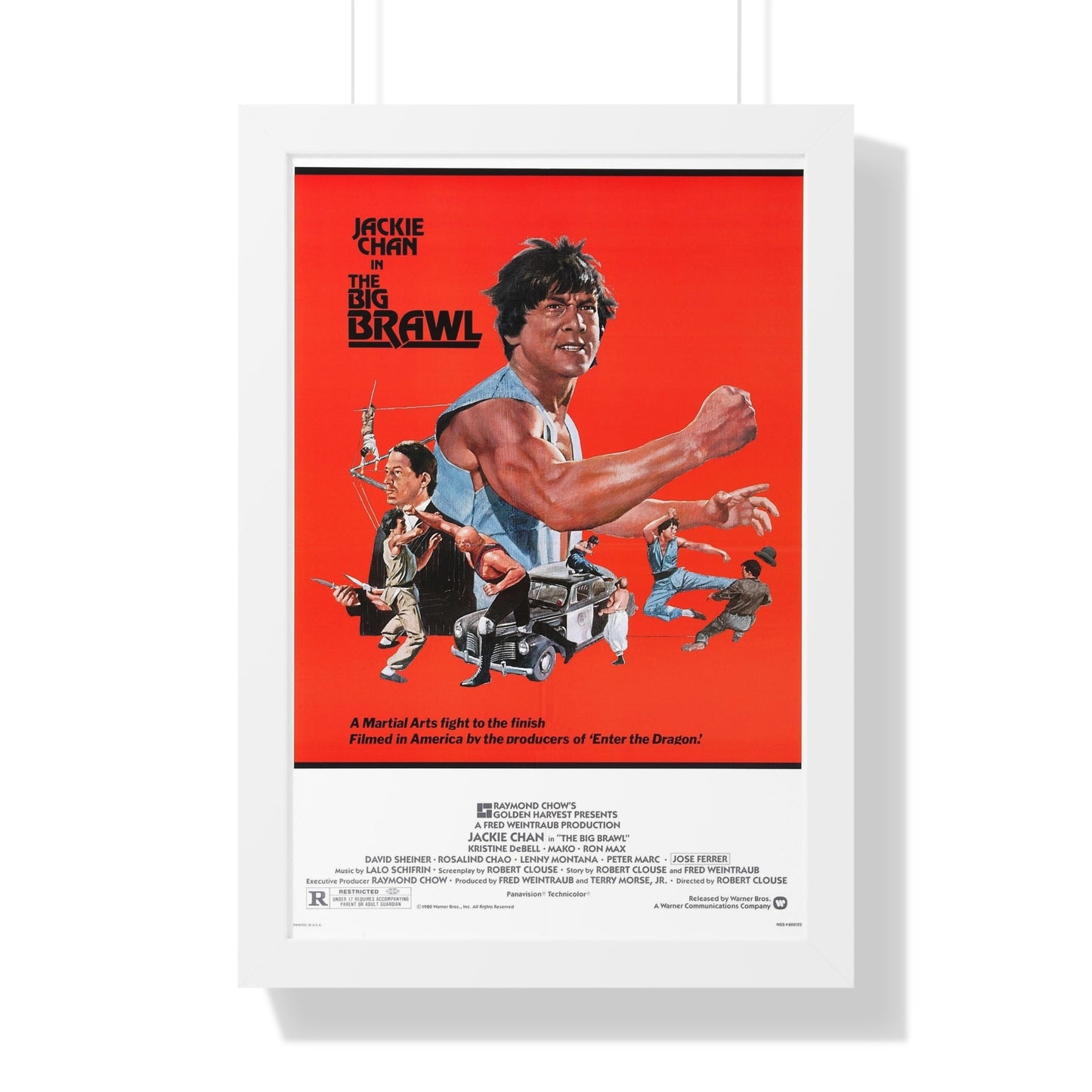 THE BIG BRAWL 1980 - Framed Movie Poster-16″ x 24″-The Sticker Space