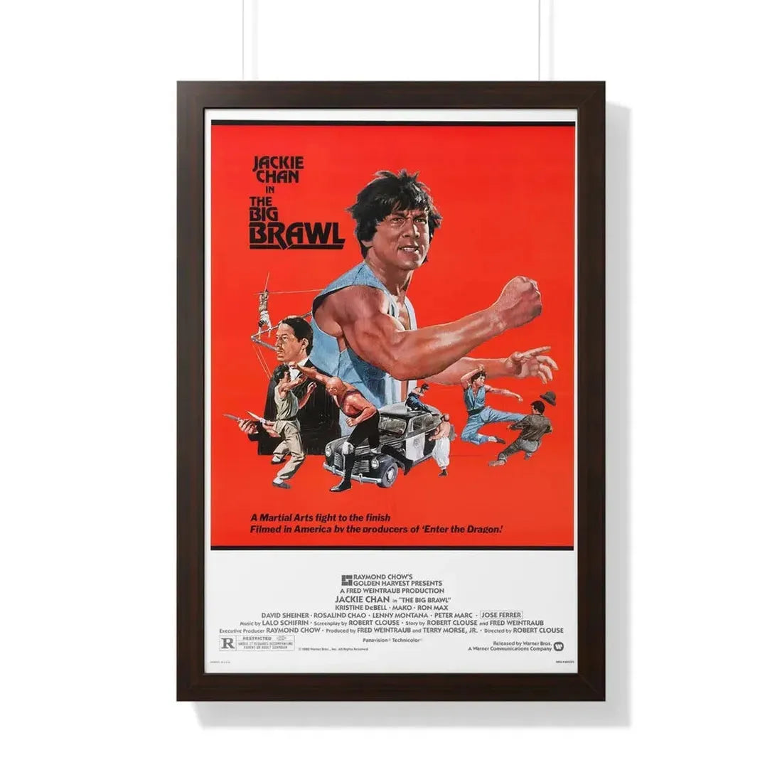 THE BIG BRAWL 1980 - Framed Movie Poster 20" x 30" Walnut - The Sticker Space