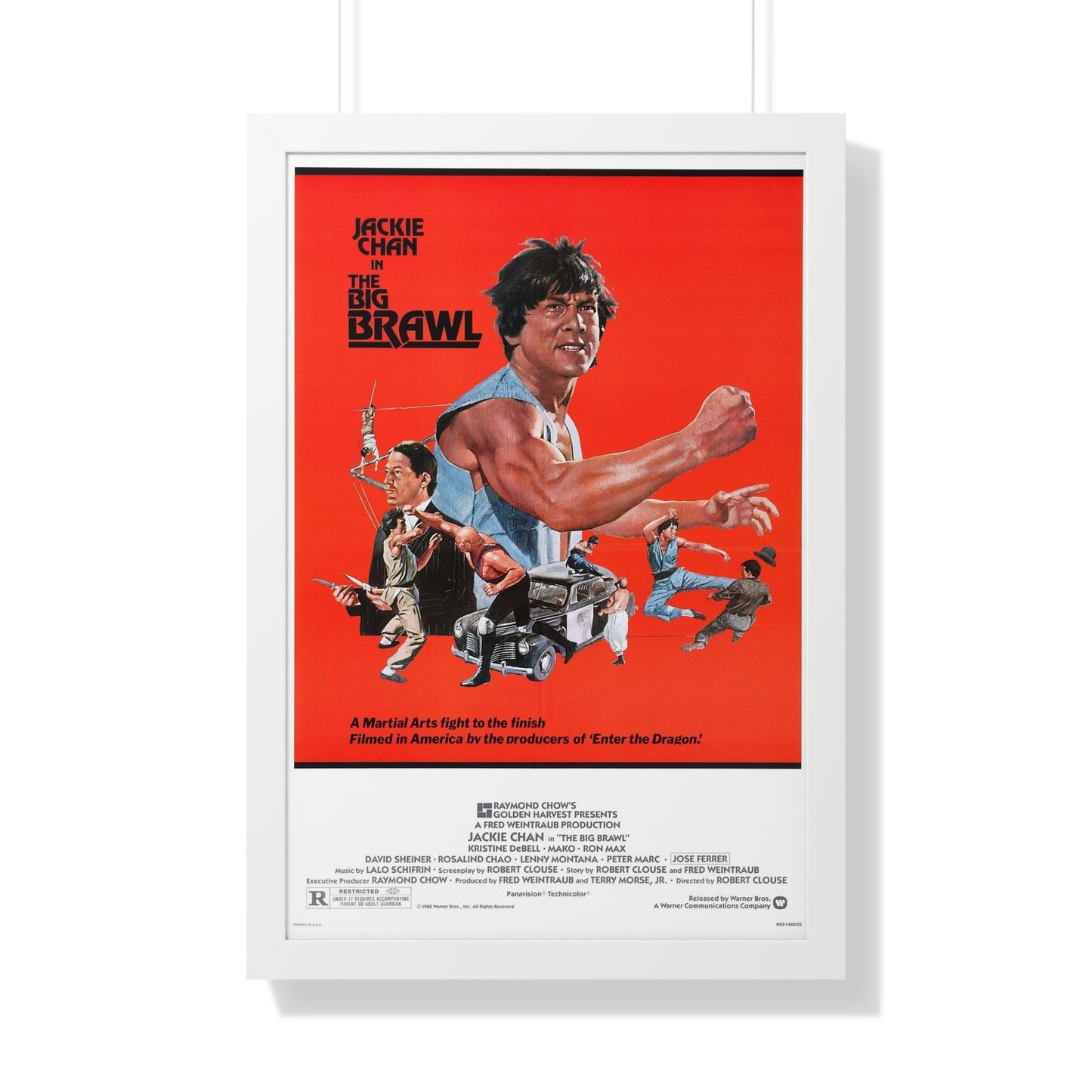 THE BIG BRAWL 1980 - Framed Movie Poster-20" x 30"-The Sticker Space