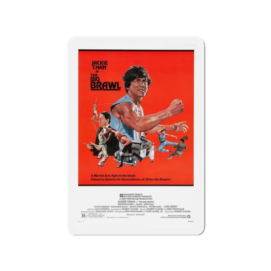 THE BIG BRAWL 1980 Movie Poster - Refrigerator Magnet 2 Inch Die-Cut - The Sticker Space