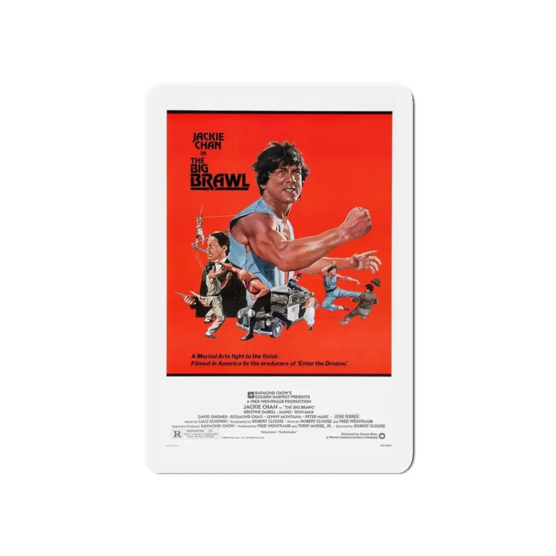 THE BIG BRAWL 1980 Movie Poster - Refrigerator Magnet 3 Inch Die-Cut - The Sticker Space
