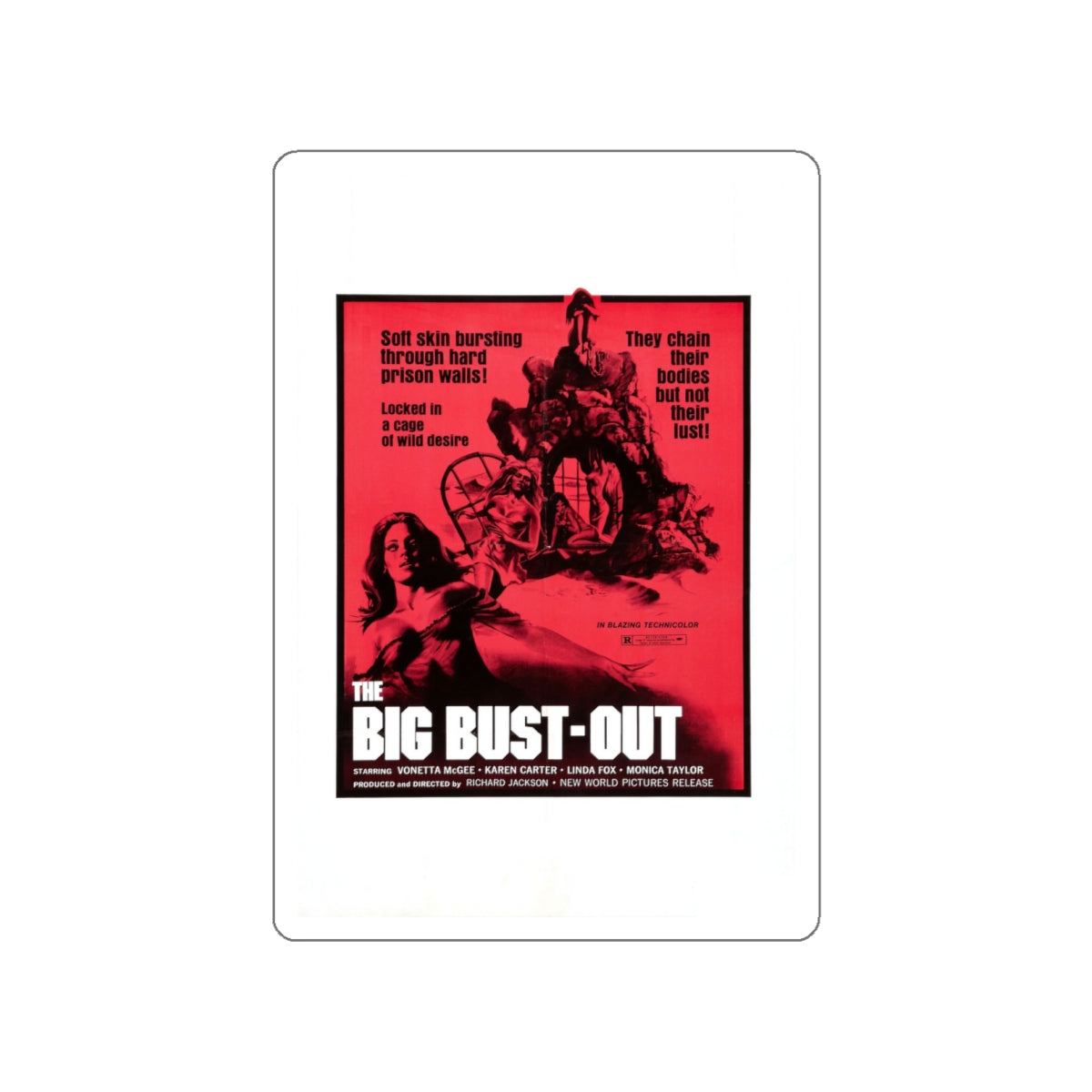 THE BIG BUST-OUT 1972 Movie Poster STICKER Vinyl Die-Cut Decal-White-The Sticker Space