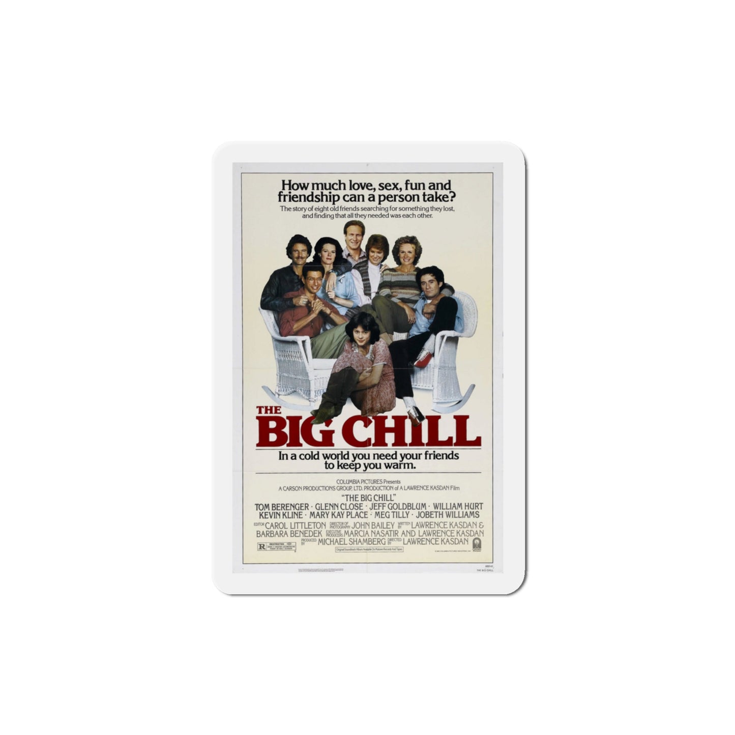 The Big Chill 1983 Movie Poster Die-Cut Magnet-3" x 3"-The Sticker Space