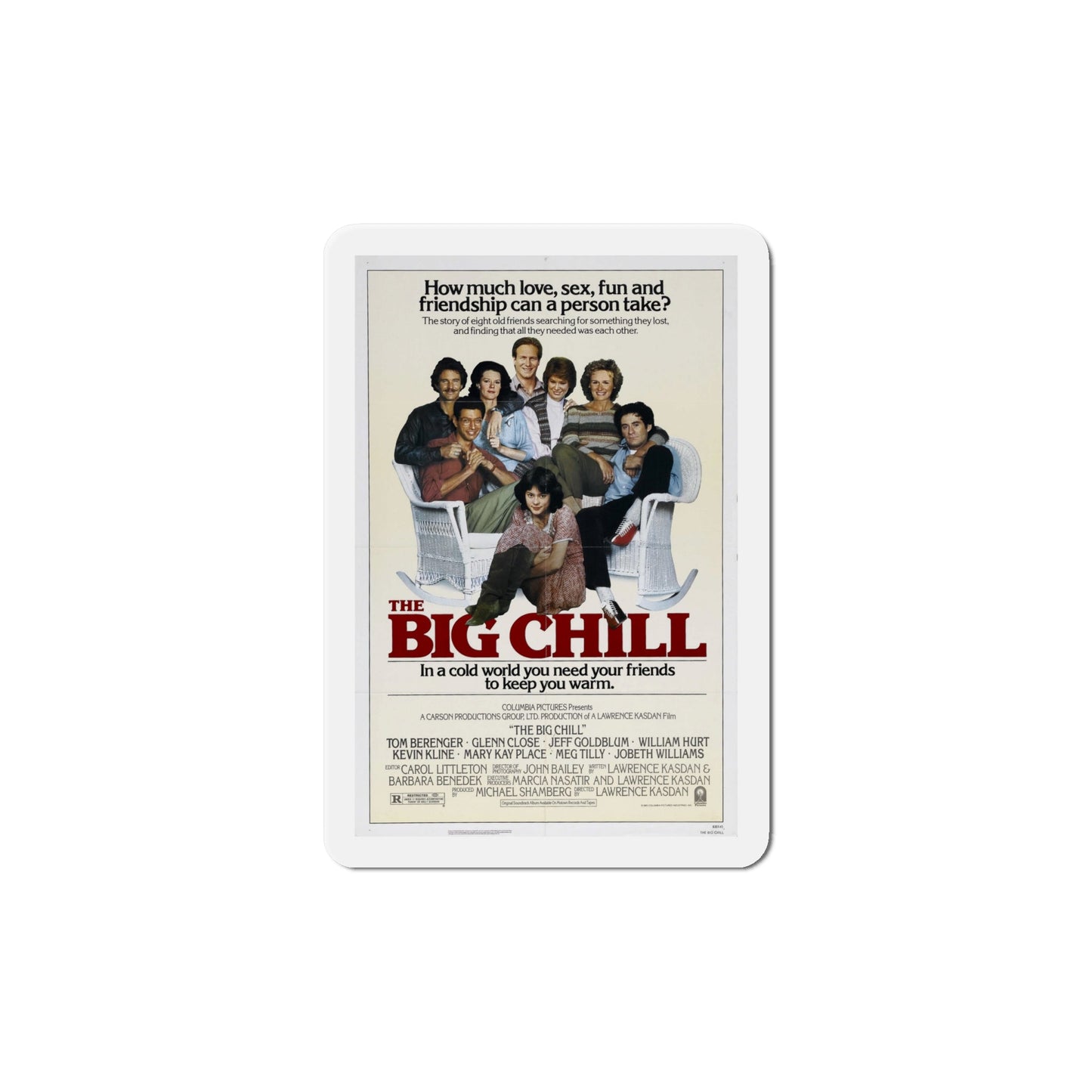 The Big Chill 1983 Movie Poster Die-Cut Magnet-6 × 6"-The Sticker Space