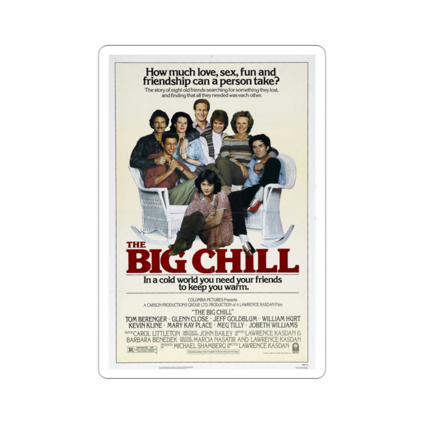 The Big Chill 1983 Movie Poster STICKER Vinyl Die-Cut Decal-2 Inch-The Sticker Space