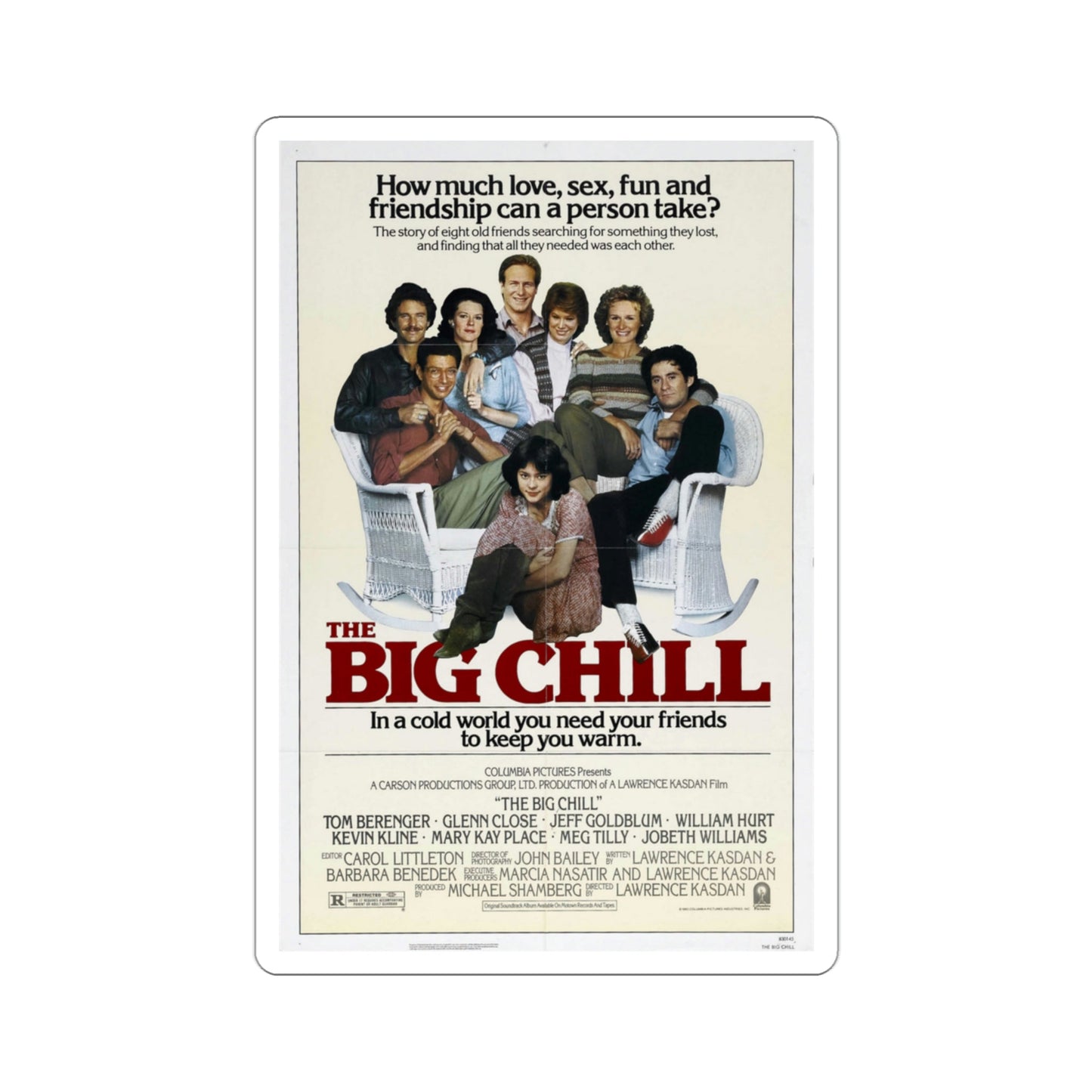 The Big Chill 1983 Movie Poster STICKER Vinyl Die-Cut Decal-3 Inch-The Sticker Space