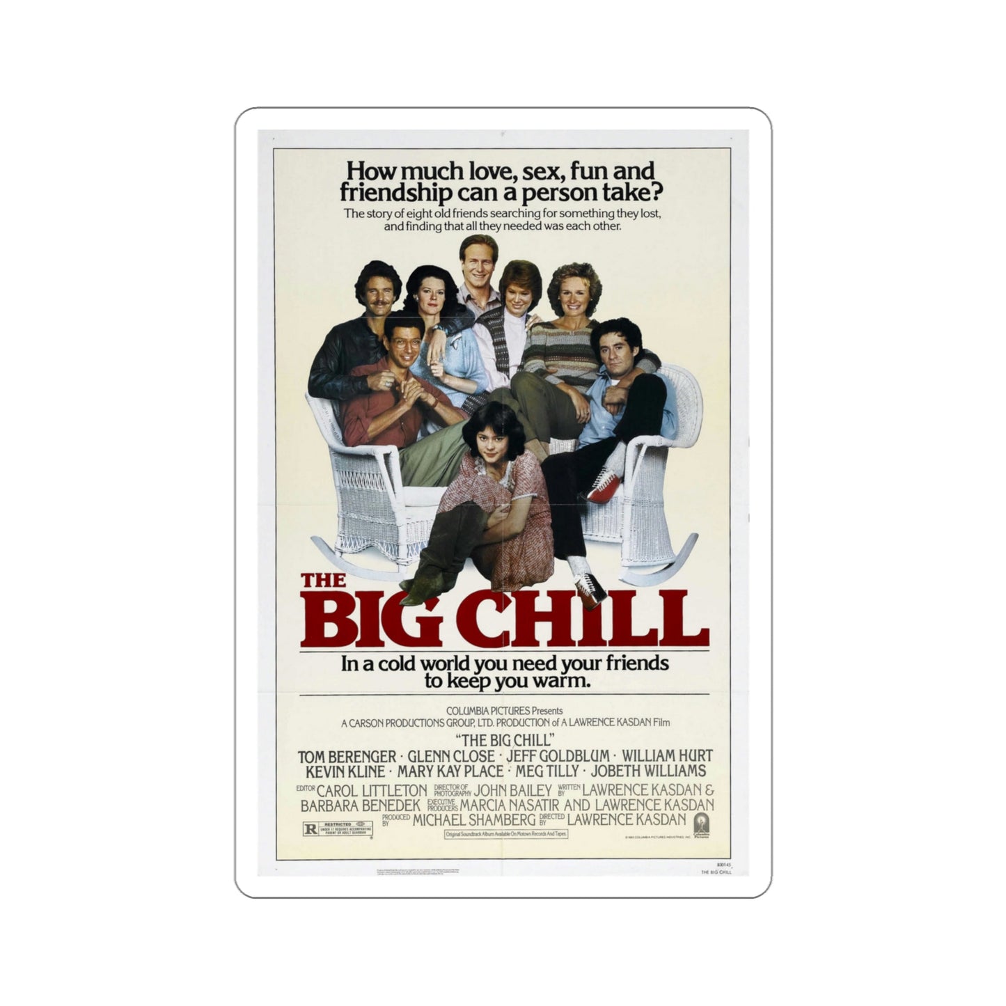 The Big Chill 1983 Movie Poster STICKER Vinyl Die-Cut Decal-4 Inch-The Sticker Space